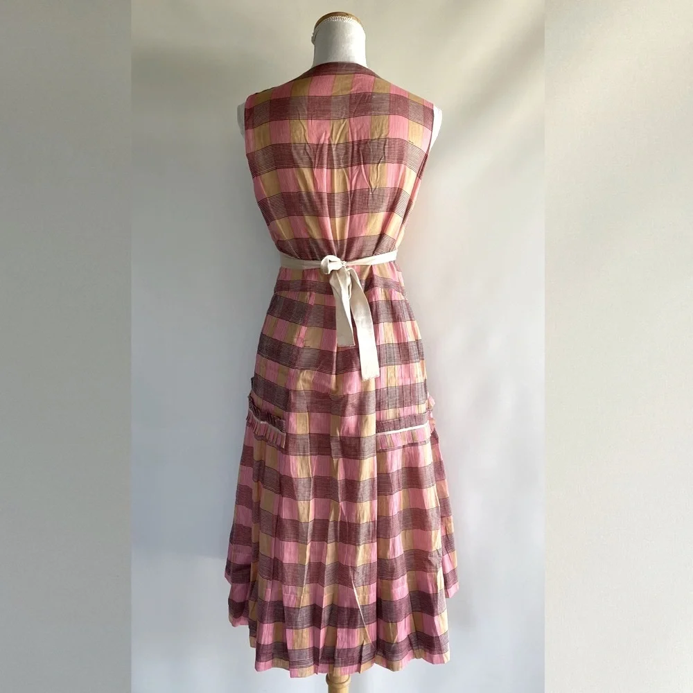 Prada Pink Plaid Pinafore Dress - sz 46(IT) - Picture 5 of 9